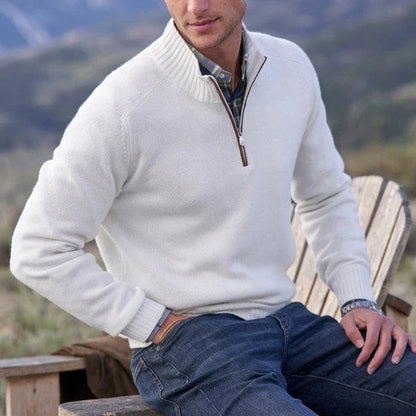 Men's Polo Shirt With High Collar For Cold Days