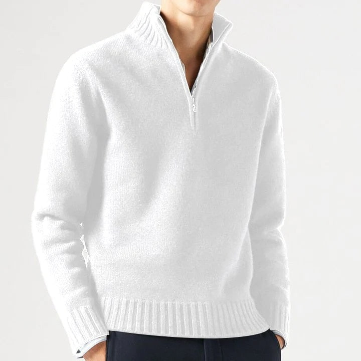 Men's Polo Shirt With High Collar For Cold Days
