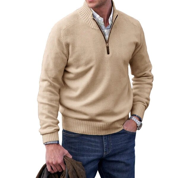 Men's Polo Shirt With High Collar For Cold Days