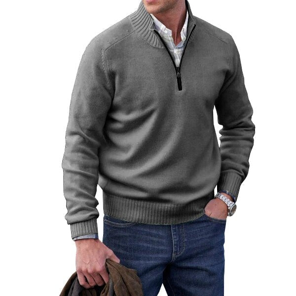 Men's Polo Shirt With High Collar For Cold Days