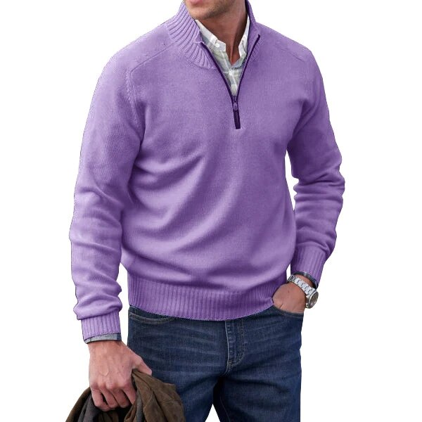 Men's Polo Shirt With High Collar For Cold Days