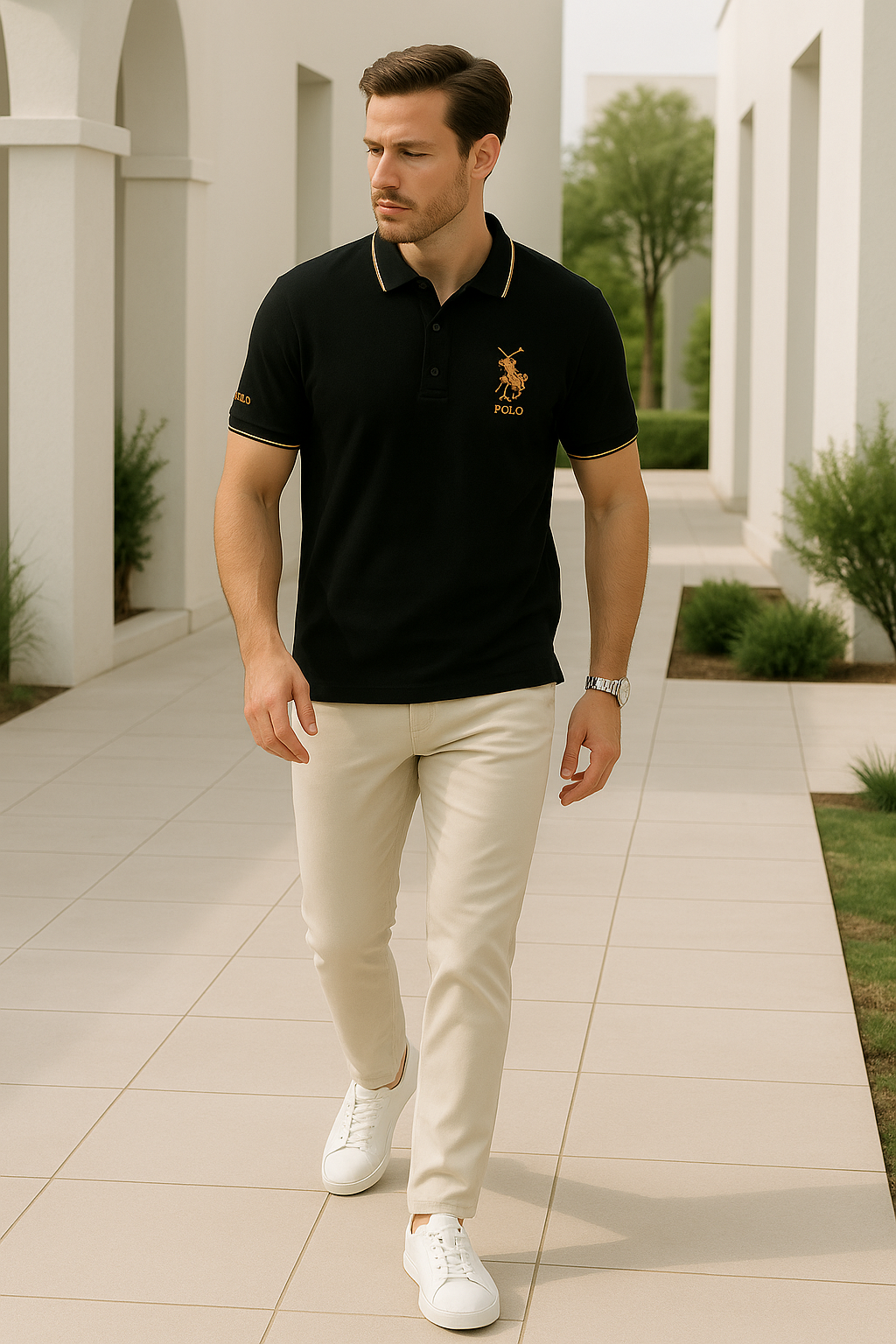 Men's Polo Stylish Embroidered Cotton