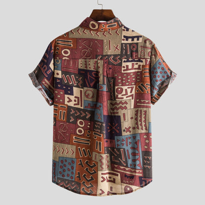 Men's Polo with Vibrant Print Casual Cotton