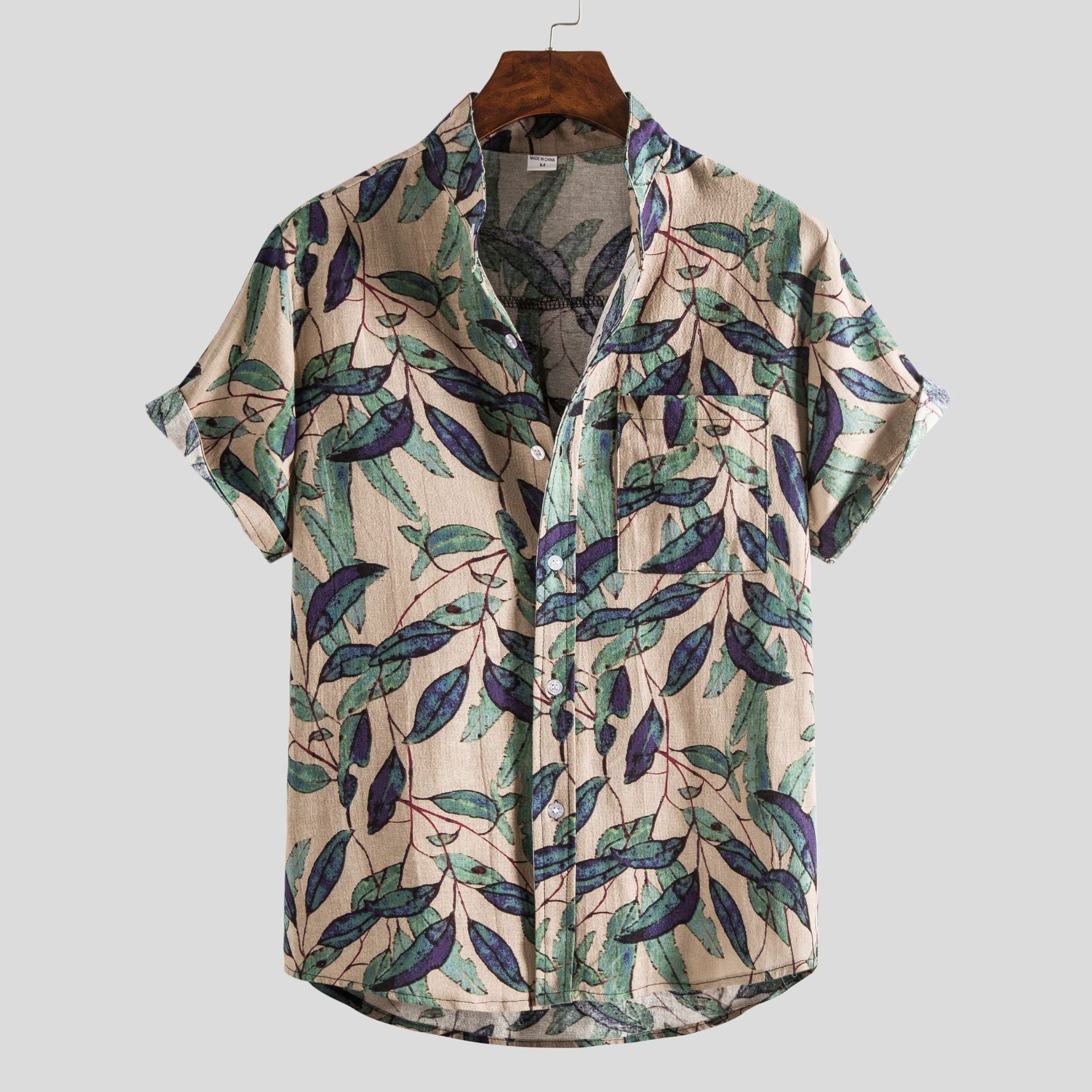 Men's Polo with Vibrant Print Casual Cotton