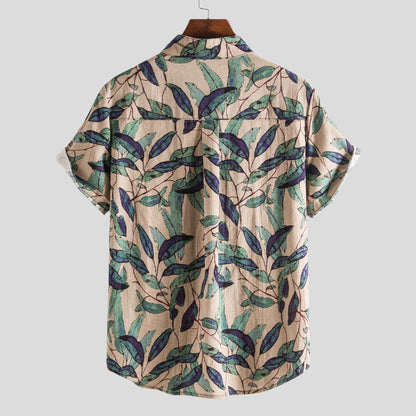 Men's Polo with Vibrant Print Casual Cotton