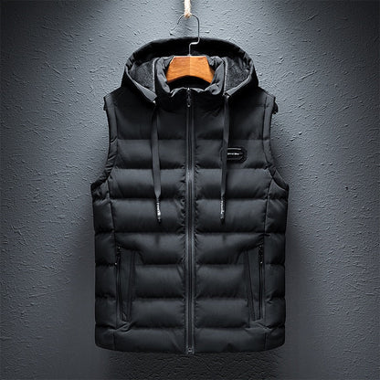 Men's Premium Hooded Bodywarmer Vest with Handmade Pattern