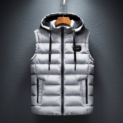 Men's Premium Hooded Bodywarmer Vest with Handmade Pattern