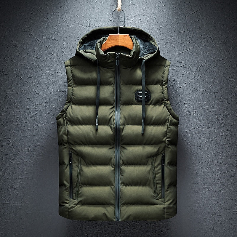 Men's Premium Hooded Bodywarmer Vest with Handmade Pattern