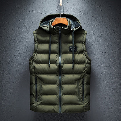 Men's Premium Hooded Bodywarmer Vest with Handmade Pattern