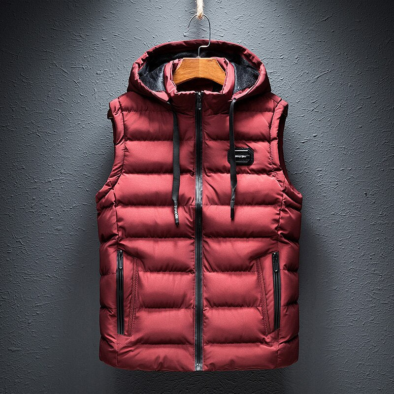 Men's Premium Hooded Bodywarmer Vest with Handmade Pattern