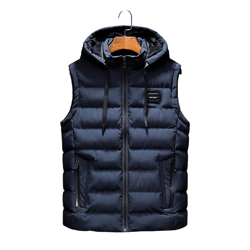 Men's Premium Hooded Bodywarmer Vest with Handmade Pattern