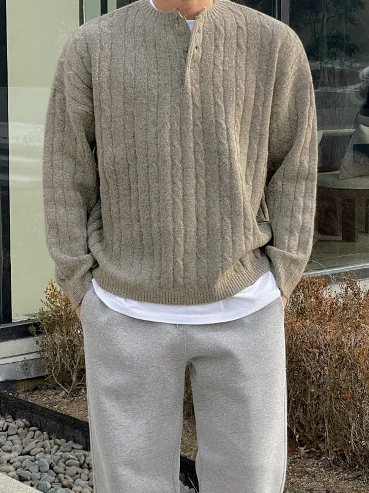 Men's Pullover Henley Stylish for Everyday and Formal Use