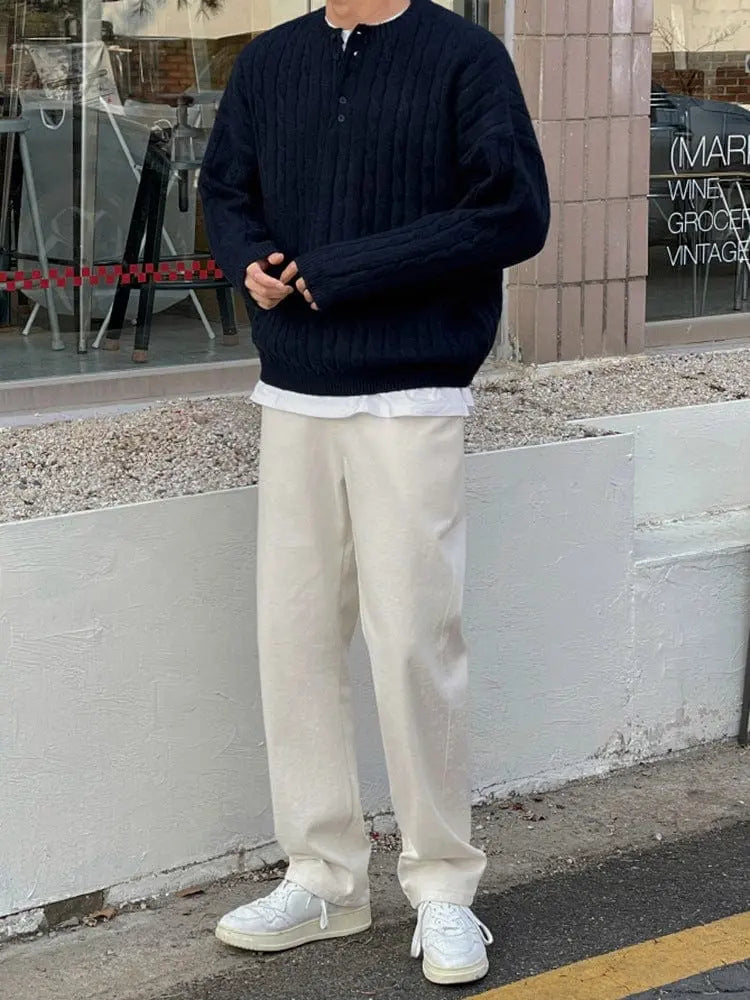 Men's Pullover Henley Stylish for Everyday and Formal Use