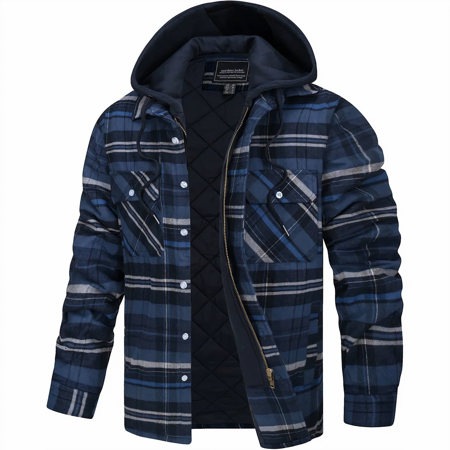 Men's Quilted Jacket Checkered