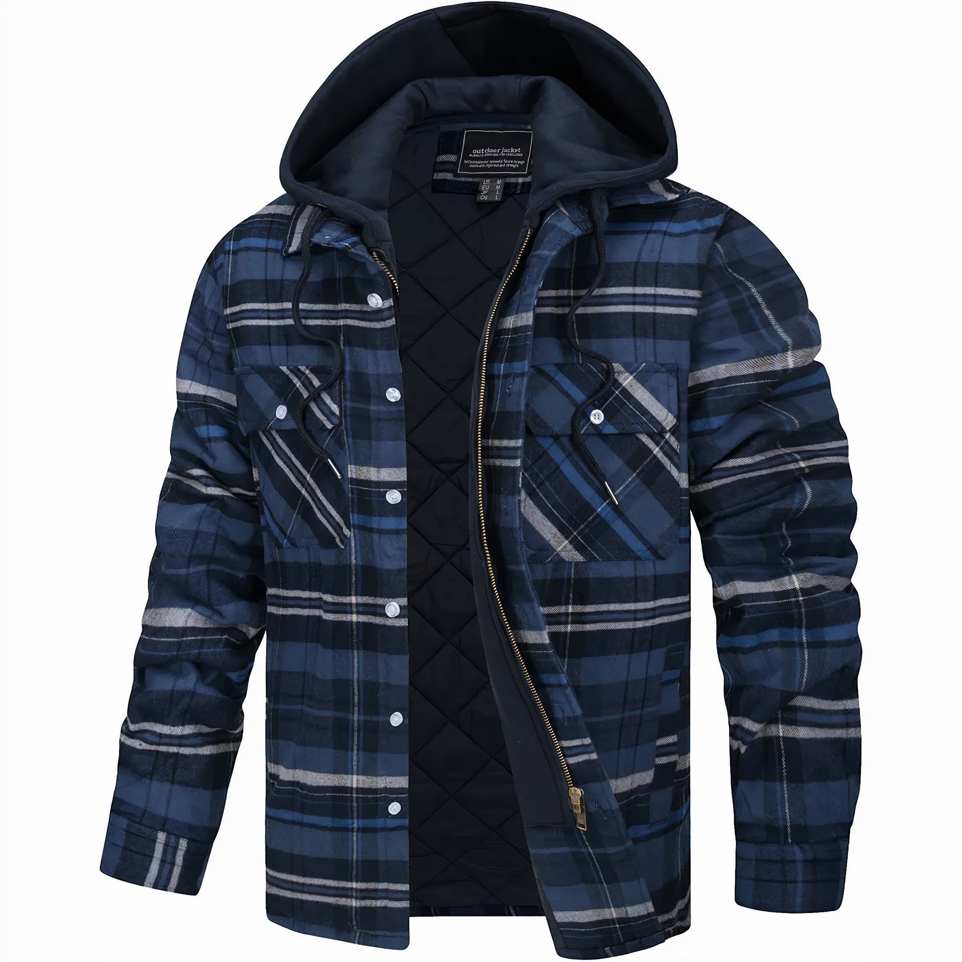 Men's Quilted Jacket Checkered