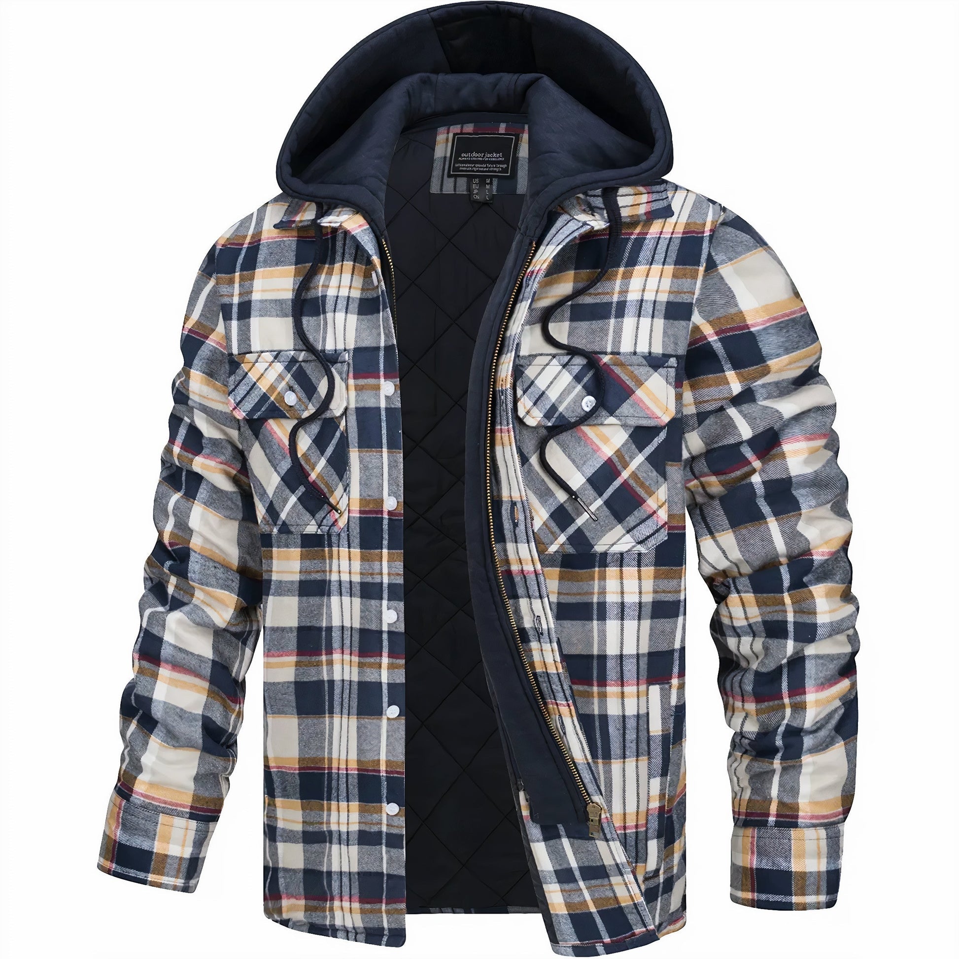Men's Quilted Jacket Checkered