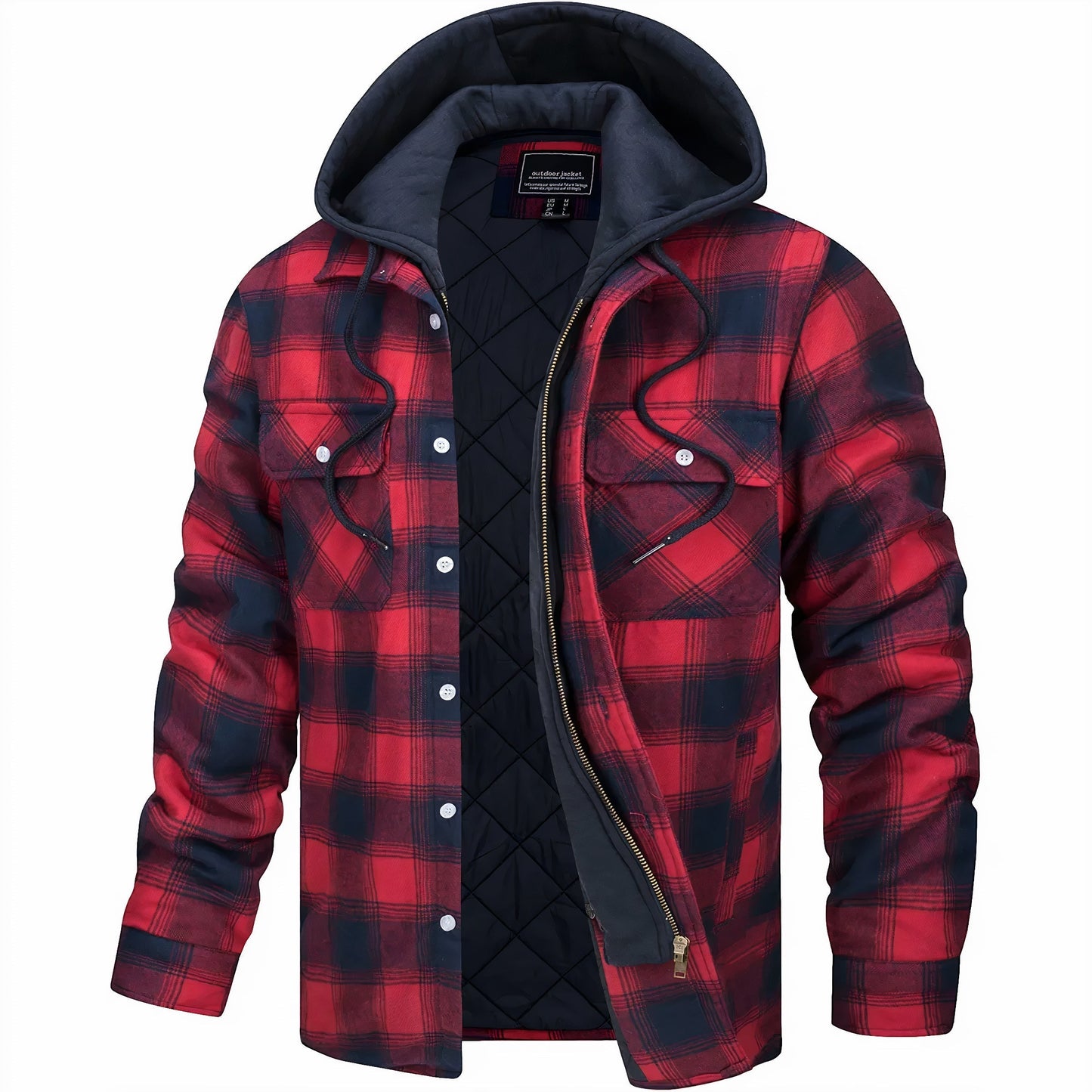 Men's Quilted Jacket Checkered