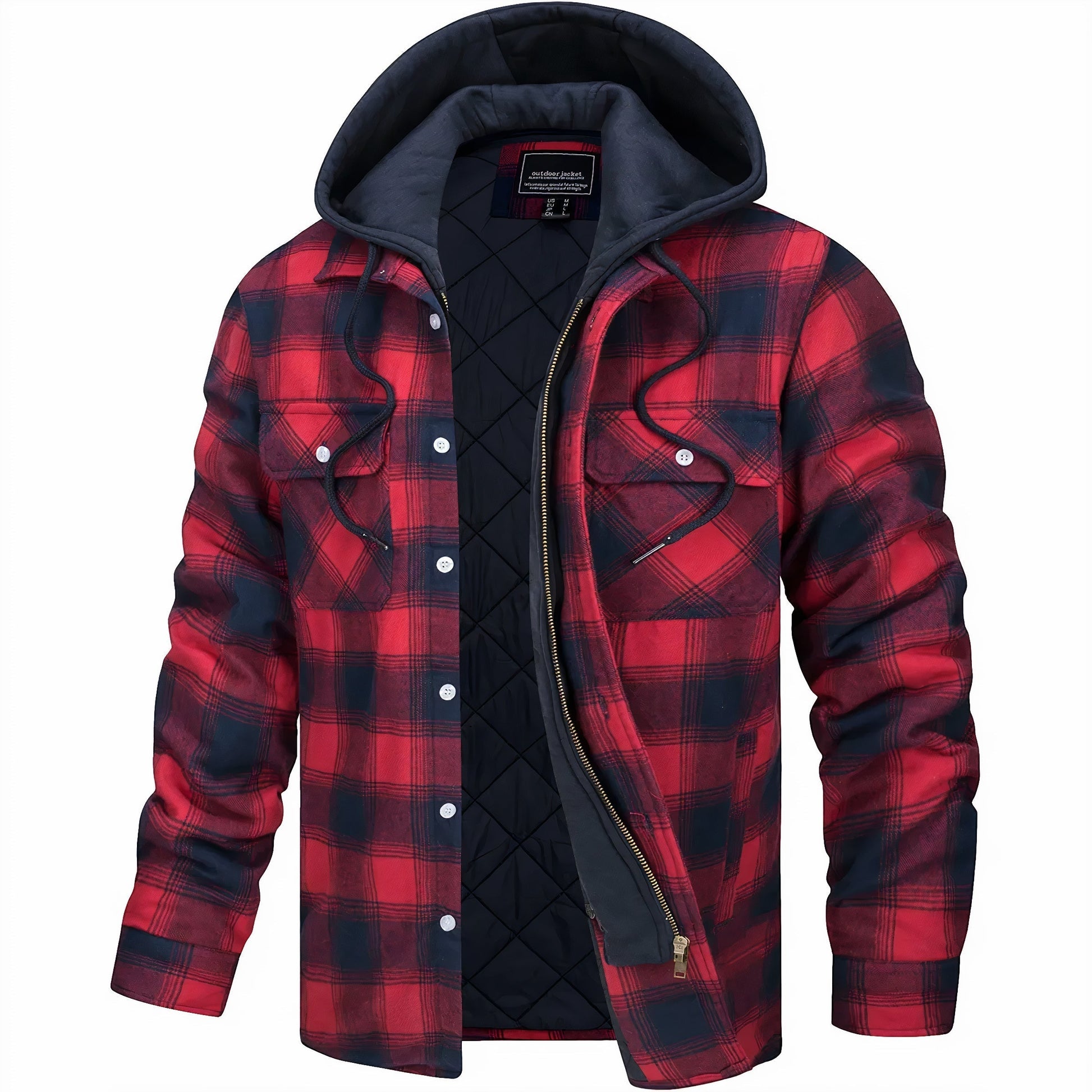 Men's Quilted Jacket Checkered