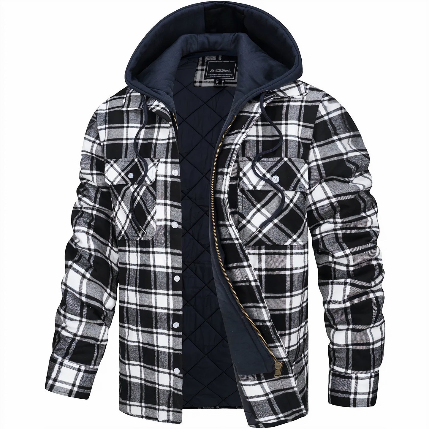 Men's Quilted Jacket Checkered