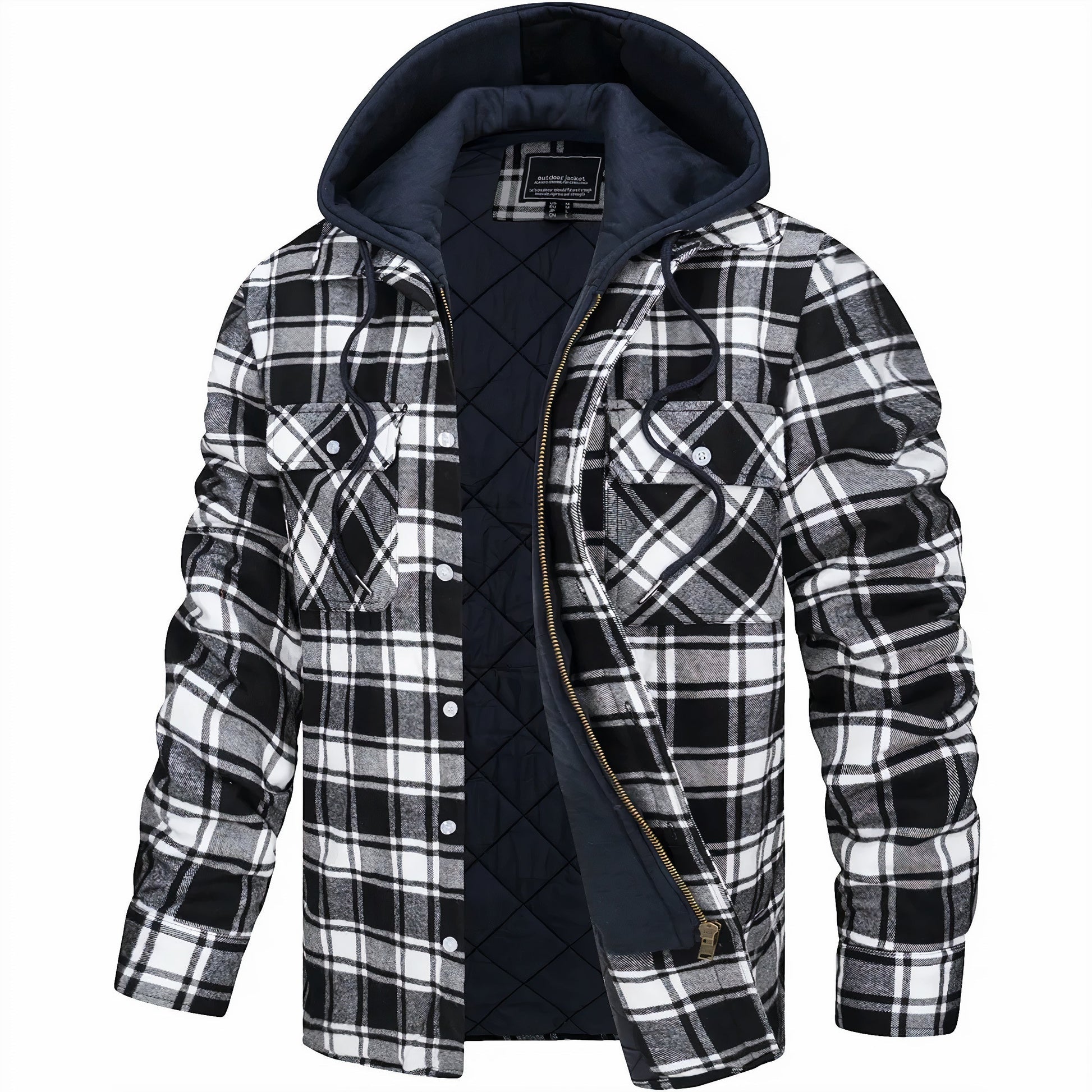 Men's Quilted Jacket Checkered
