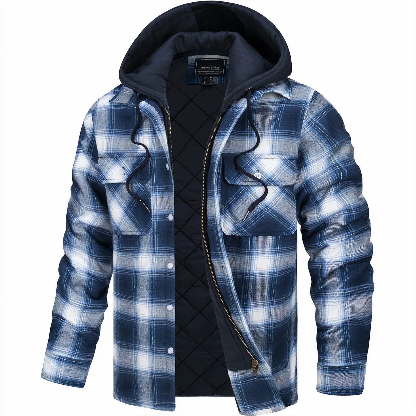 Men's Quilted Jacket Checkered