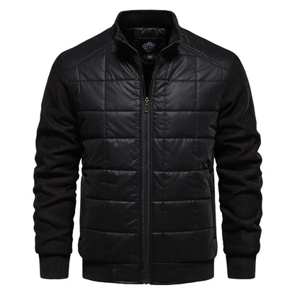 Men's Quilted Jacket Classic With Rib Knitted Sleeves