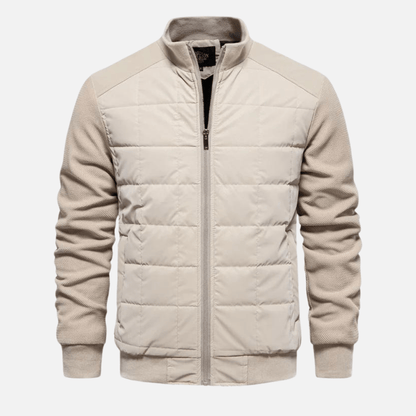 Men's Quilted Jacket Classic With Rib Knitted Sleeves