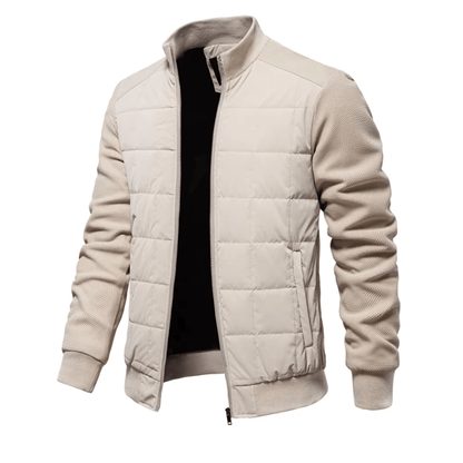 Men's Quilted Jacket Classic With Rib Knitted Sleeves