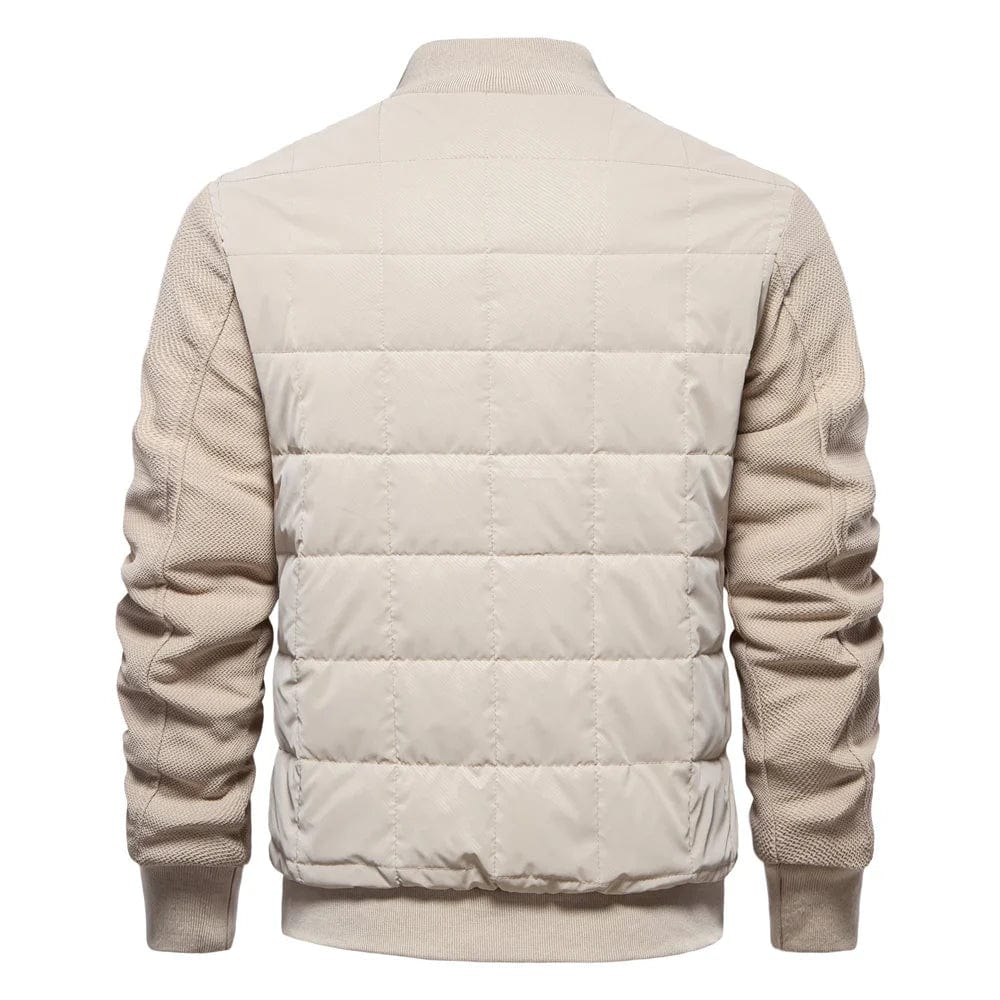 Men's Quilted Jacket Classic With Rib Knitted Sleeves