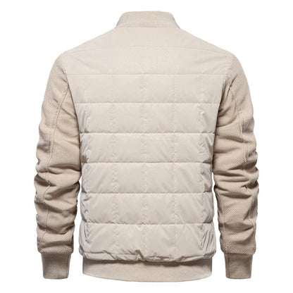 Men's Quilted Jacket Classic With Rib Knitted Sleeves