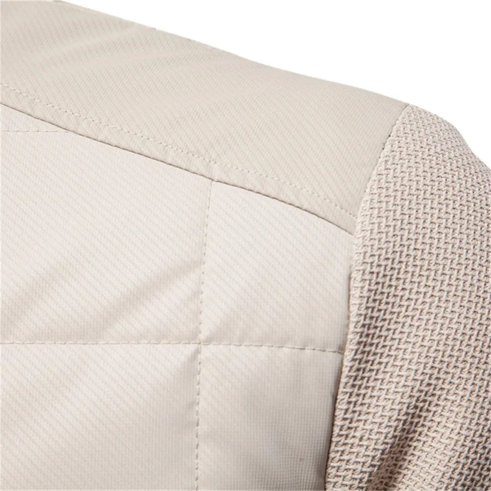Men's Quilted Jacket Classic With Rib Knitted Sleeves
