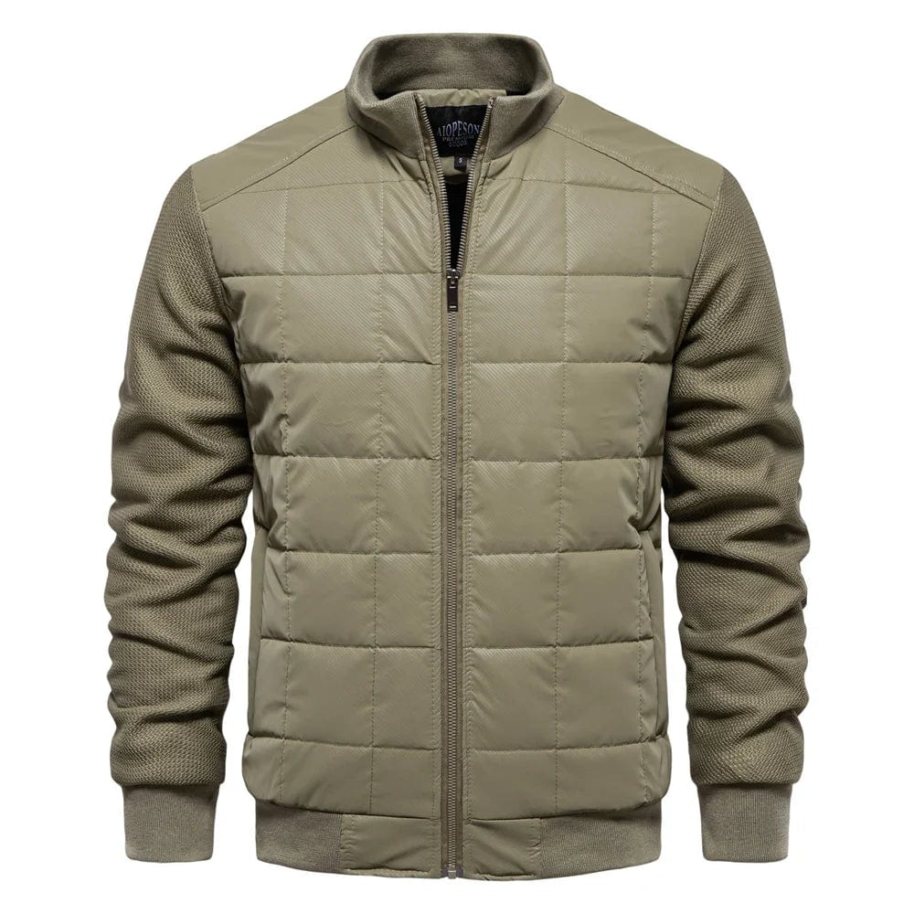 Men's Quilted Jacket Classic With Rib Knitted Sleeves
