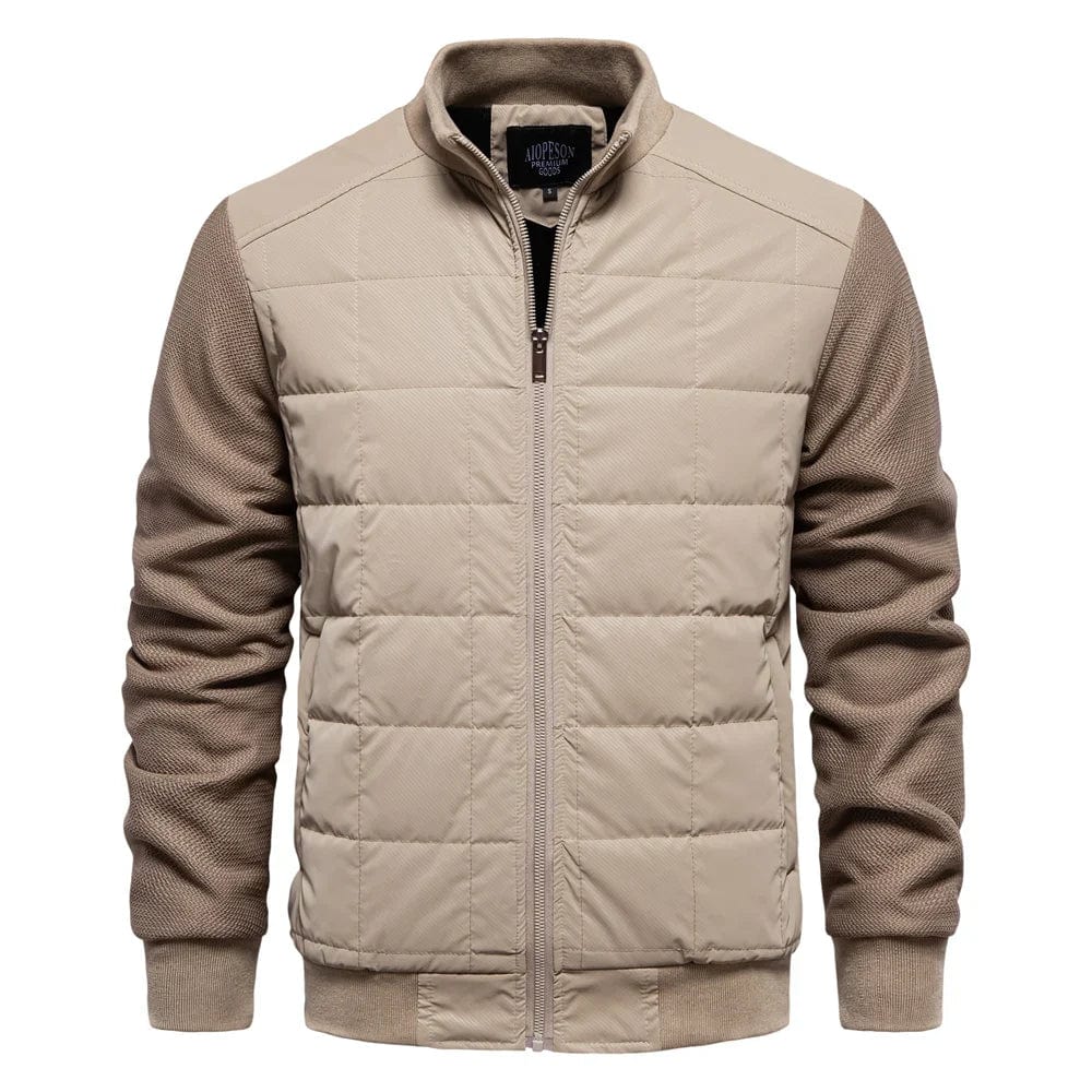 Men's Quilted Jacket Classic With Rib Knitted Sleeves