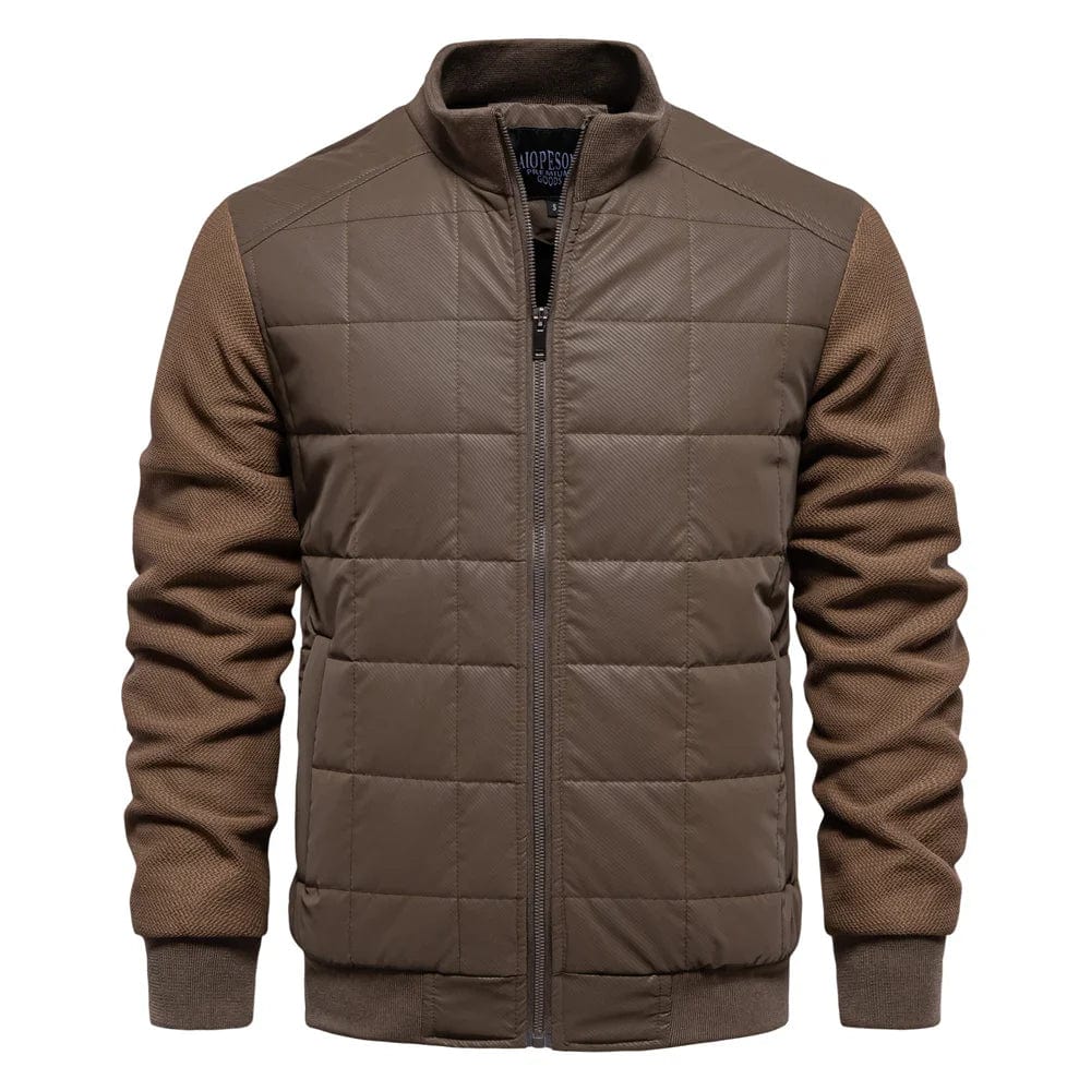 Men's Quilted Jacket Classic With Rib Knitted Sleeves