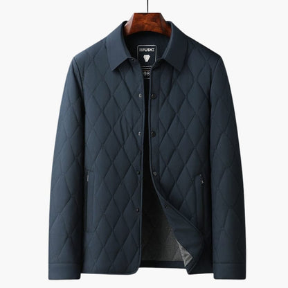 Men's Quilted Jacket with Collar and Buttons