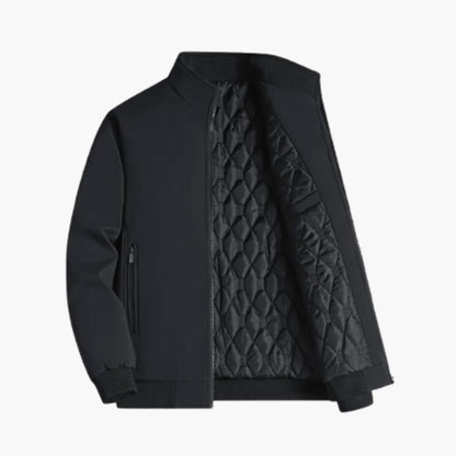 Men's Quilted Jacket with Collar and Buttons