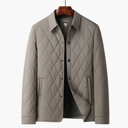 Men's Quilted Jacket with Collar and Buttons