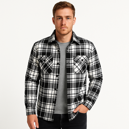 Men's Quilted Shirt Jacket for Outdoor Activities