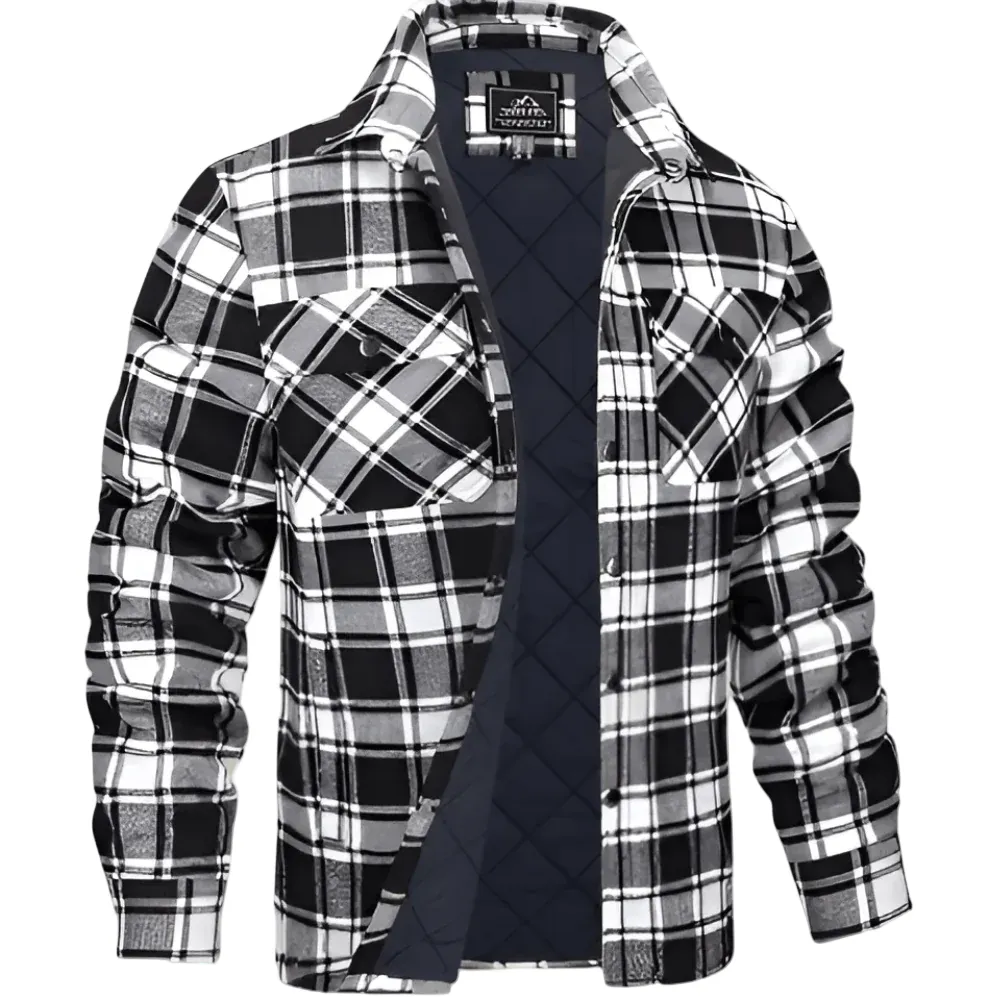 Men's Quilted Shirt Jacket for Outdoor Activities