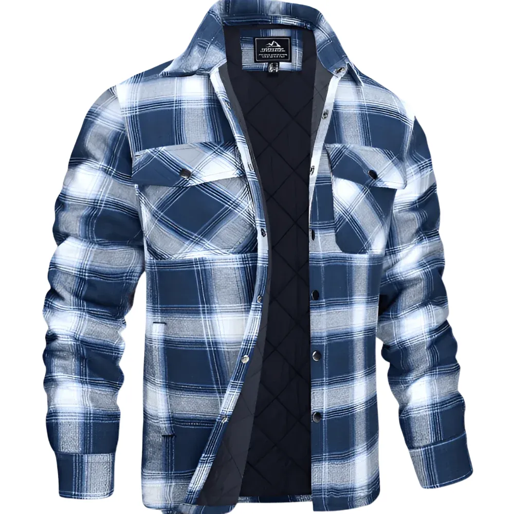 Men's Quilted Shirt Jacket for Outdoor Activities