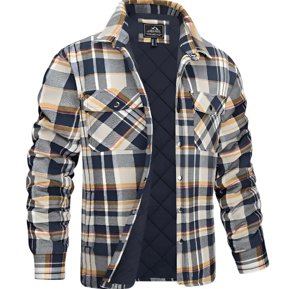 Men's Quilted Shirt Jacket for Outdoor Activities