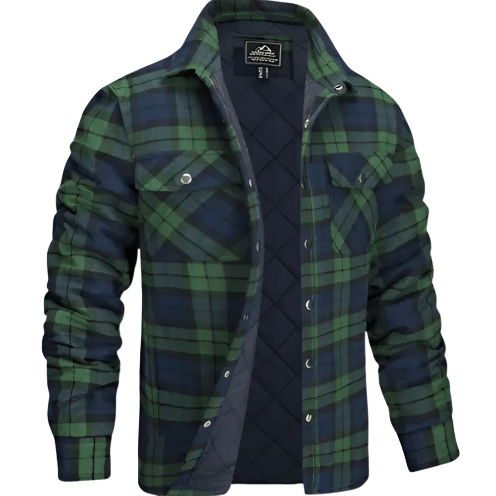 Men's Quilted Shirt Jacket for Outdoor Activities
