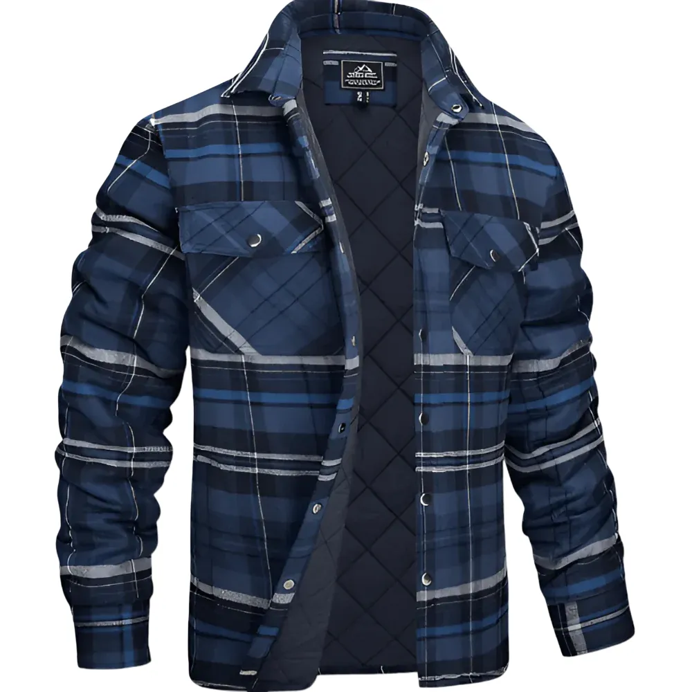 Men's Quilted Shirt Jacket for Outdoor Activities
