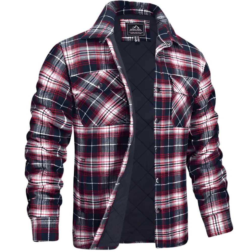 Men's Quilted Shirt Jacket for Outdoor Activities