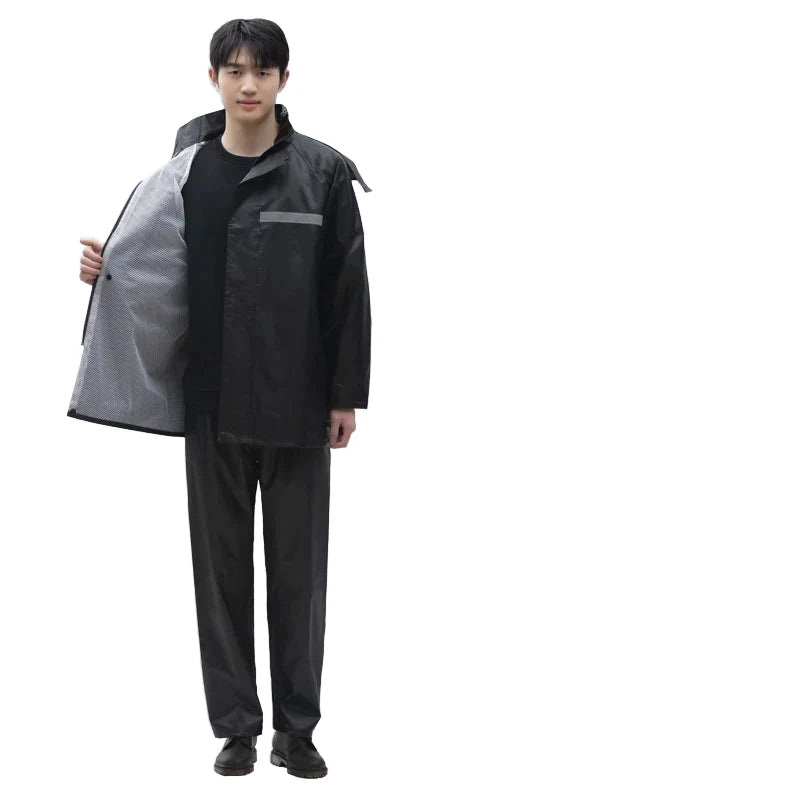 Men's Rain Jacket and Rain Pants Set for Motorbike and Electric Bike