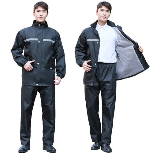 Men's Rain Jacket and Rain Pants Set for Motorbike and Electric Bike
