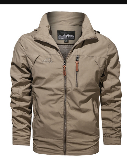 Men's Raincoat Waterproof With Adjustable Hood For Outdoor Activities