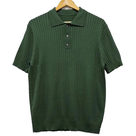 Men's Retro Striped Polo Shirt