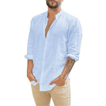 Men's Shirt Airy Long Sleeves Cotton