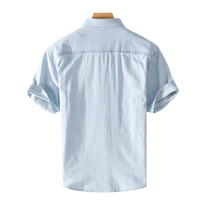 Men's Shirt Denim Casual Style Breathable Material
